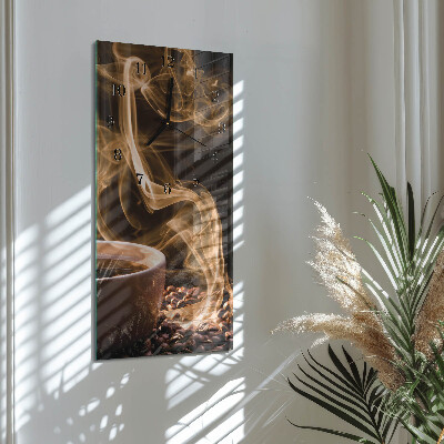 Horloge verticale en verre Une tasse de café