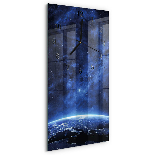 Horloge verticale en verre Cosmos