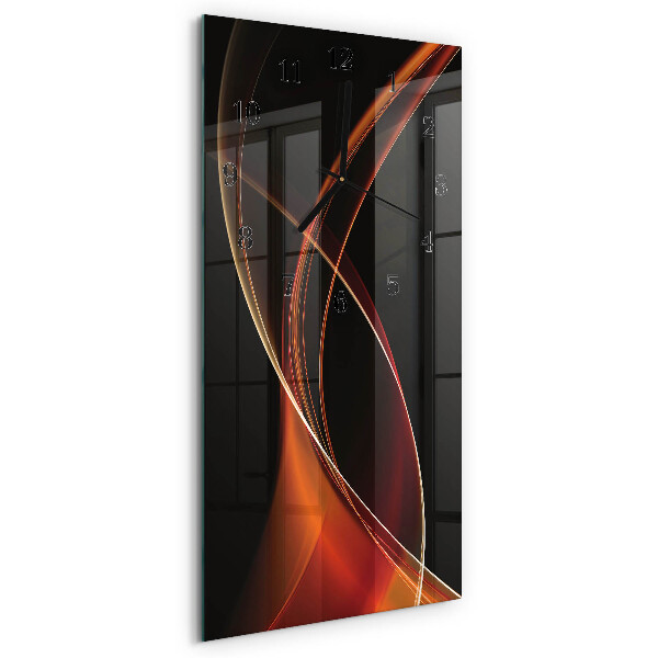 Horloge verticale en verre Lignes abstraites