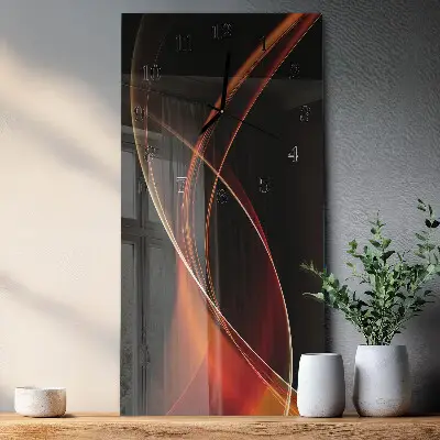 Horloge verticale en verre Lignes abstraites