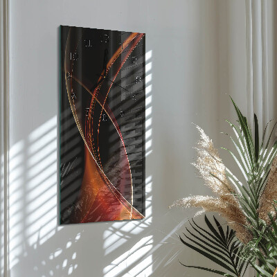 Horloge verticale en verre Lignes abstraites