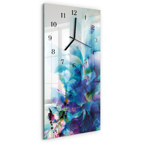 Horloge verticale en verre Abstraction
