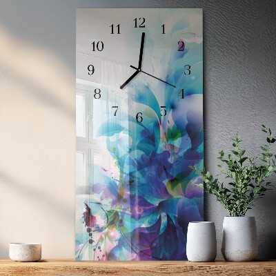 Horloge verticale en verre Abstraction