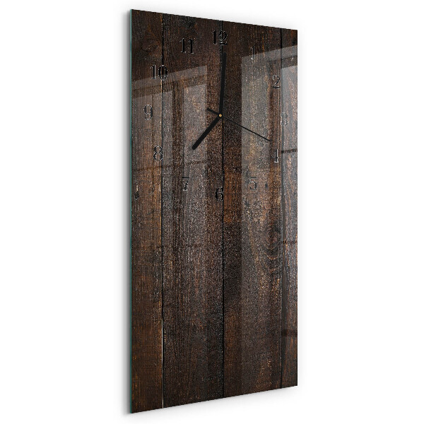 Horloge verticale en verre Bois