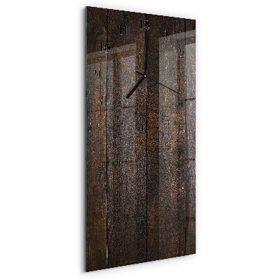 Horloge verticale en verre Bois