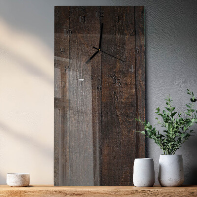 Horloge verticale en verre Bois