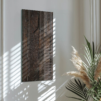Horloge verticale en verre Bois