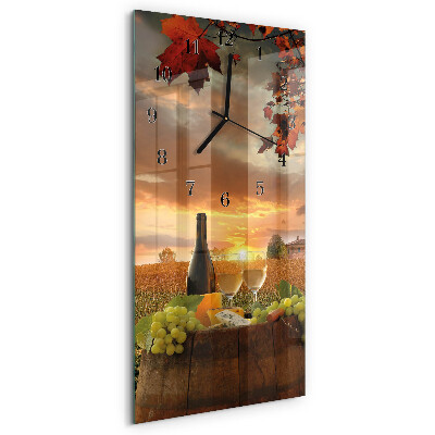 Horloge verticale en verre Nature de la vinification