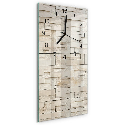 Horloge verticale en verre Mur de pierre