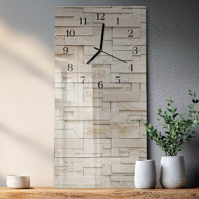 Horloge verticale en verre Mur de pierre