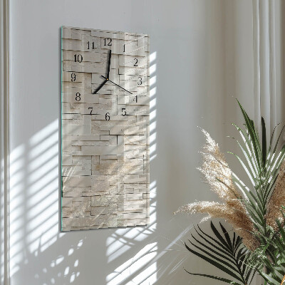 Horloge verticale en verre Mur de pierre