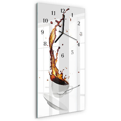 Horloge verticale en verre Café