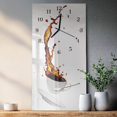 Horloge verticale en verre Café