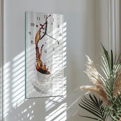 Horloge verticale en verre Café