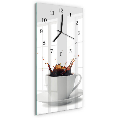Horloge verticale en verre Café