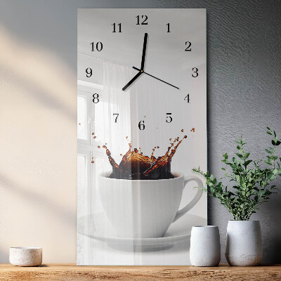 Horloge verticale en verre Café