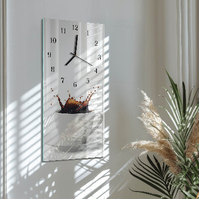 Horloge verticale en verre Café