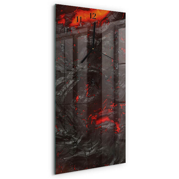 Horloge verticale en verre Lave