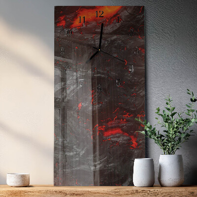 Horloge verticale en verre Lave