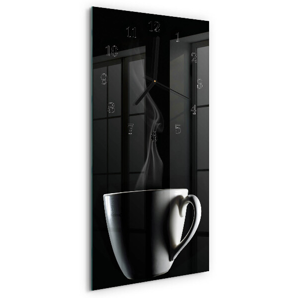 Horloge verticale en verre Tasse
