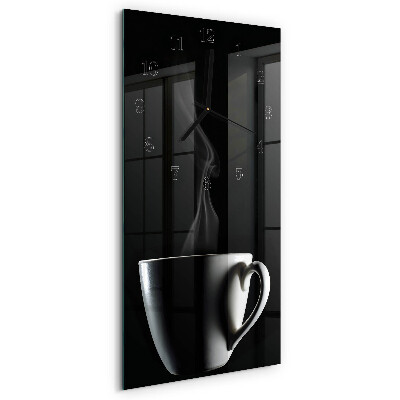 Horloge verticale en verre Tasse