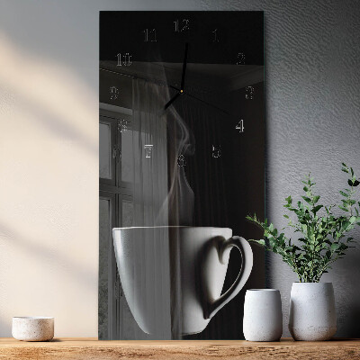 Horloge verticale en verre Tasse