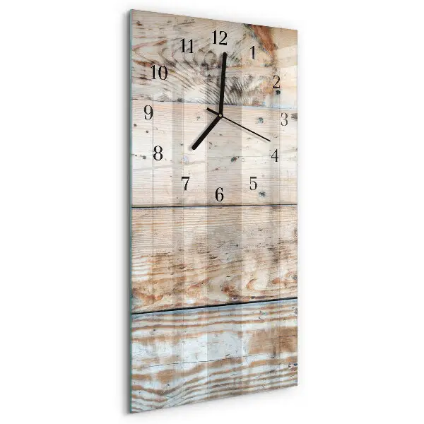 Horloge verticale en verre Bois