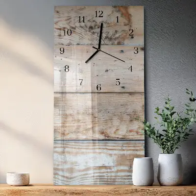 Horloge verticale en verre Bois