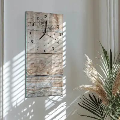 Horloge verticale en verre Bois