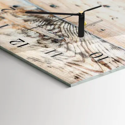Horloge verticale en verre Bois