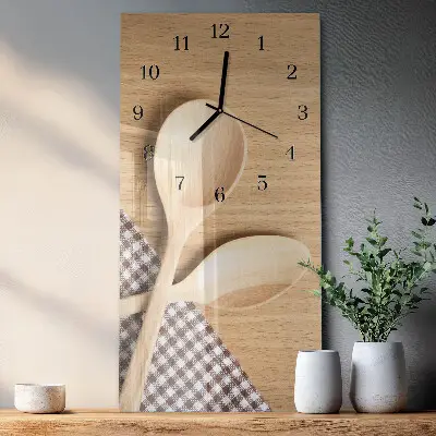 Horloge verticale en verre Cuillères