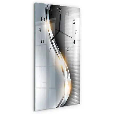 Horloge verticale en verre Abstraction du métal