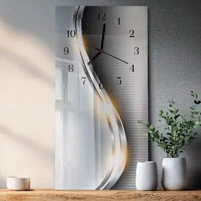 Horloge verticale en verre Abstraction du métal