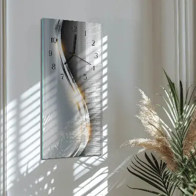 Horloge verticale en verre Abstraction du métal