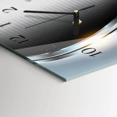 Horloge verticale en verre Abstraction du métal