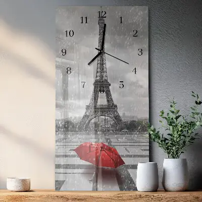 Horloge verticale en verre Tour eiffel
