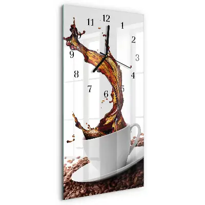 Horloge verticale en verre Une tasse de café