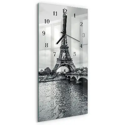 Horloge verticale en verre Vue de la tour eiffel