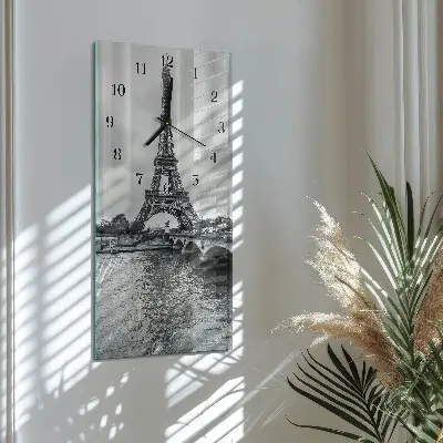 Horloge verticale en verre Vue de la tour eiffel