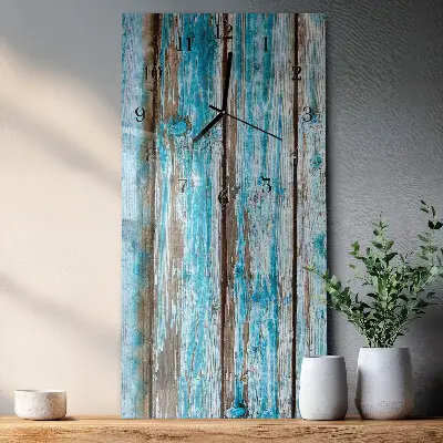 Horloge verticale en verre Bois