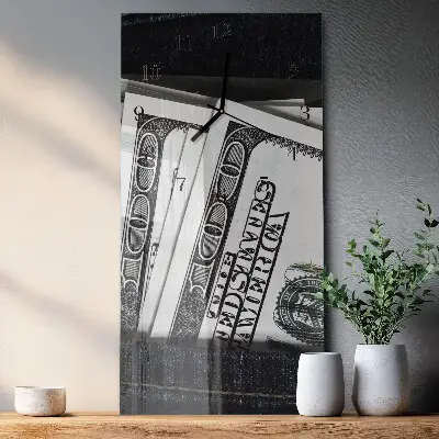 Horloge verticale en verre Billets de banque