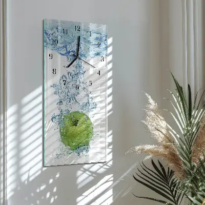 Horloge verticale en verre Eau de pomme