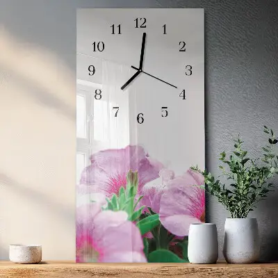 Horloge verticale en verre Primevères