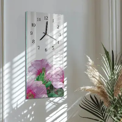 Horloge verticale en verre Primevères