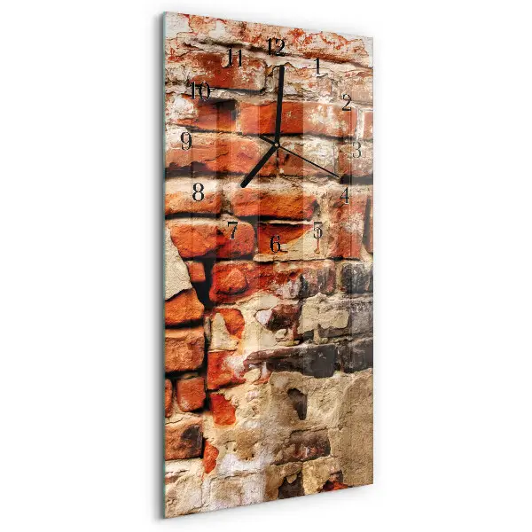Horloge verticale en verre Mur de briques