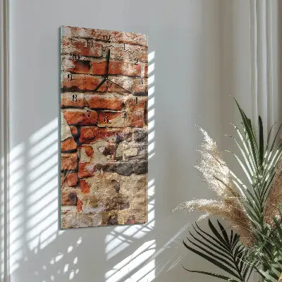 Horloge verticale en verre Mur de briques