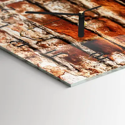 Horloge verticale en verre Mur de briques