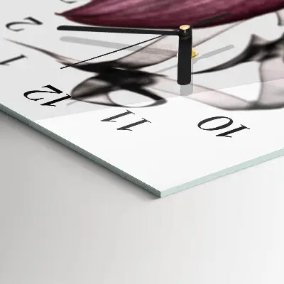 Horloge verticale en verre Orchidée