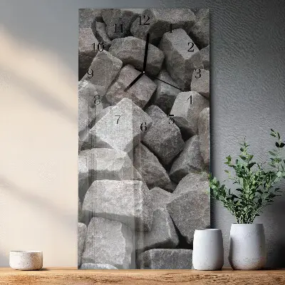 Horloge verticale en verre Pierres