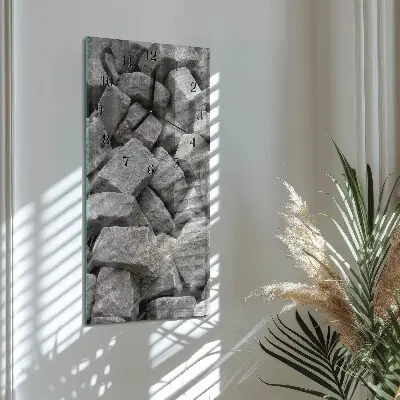 Horloge verticale en verre Pierres